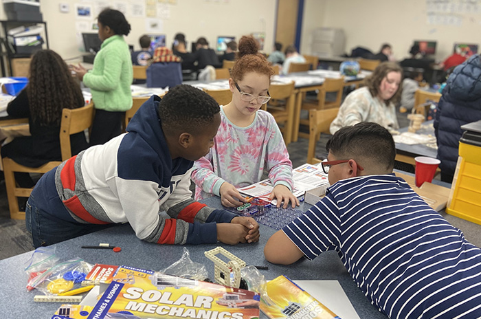 Children working on a school project