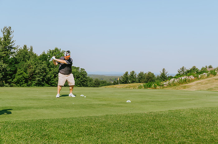 a man golfing